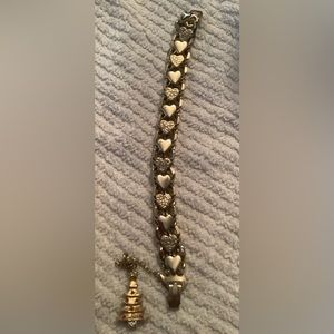 Heart bracelet with Christmas tree charm